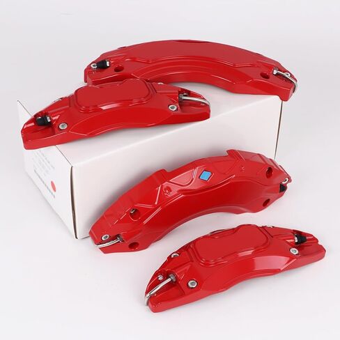 أغطية الفرجار متوافقة مع Toyota Camry 2019-2024 RAV4 2020-2024 17 بوصة 18 بوصة محور العجلة المناسب لفرجار فرامل السيارة الأمامي والخلفي مجموعة من 4 قطع باللون الأحمر in Kuwait