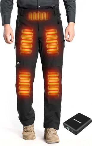 Heated Pants for Men, with 12V/20000mAh Battery, 5-Zone Heating Softshell Outdoor Trousers Hiking Pants in Saudi Arabia