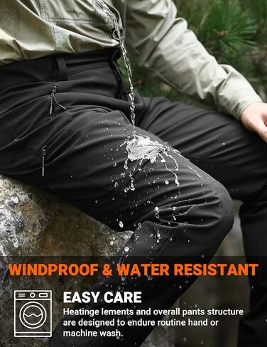 Heated Pants for Men, with 12V/20000mAh Battery, 5-Zone Heating Softshell Outdoor Trousers Hiking Pants in Saudi Arabia