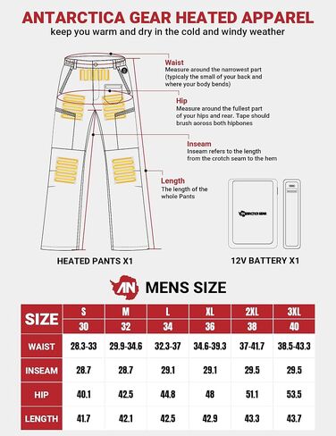 Heated Pants for Men, with 12V/20000mAh Battery, 5-Zone Heating Softshell Outdoor Trousers Hiking Pants in Saudi Arabia
