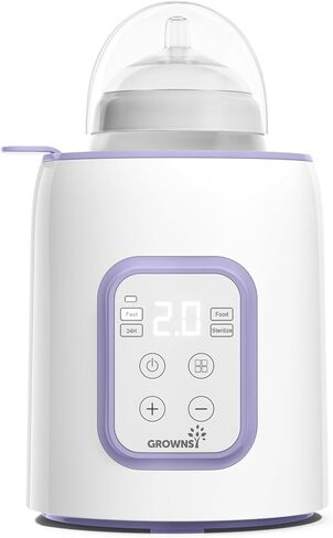 Bottle Warmer, GROWNSY 8-in-1 Fast Baby Milk Warmer with Timer for Breastmilk or Formula, Accurate Temperature Control, with Defrost, Sterili-zing, Keep, Heat Baby Food Jars Function in Saudi Arabia