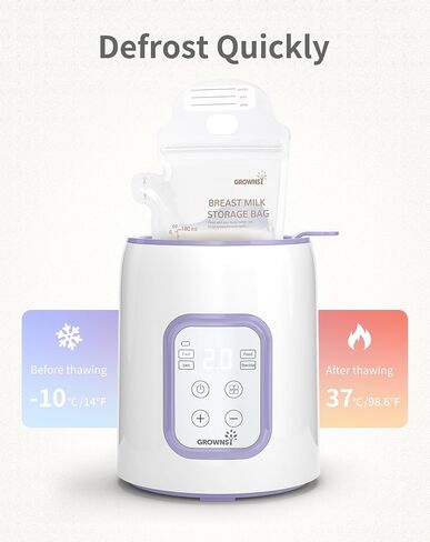 Bottle Warmer, GROWNSY 8-in-1 Fast Baby Milk Warmer with Timer for Breastmilk or Formula, Accurate Temperature Control, with Defrost, Sterili-zing, Keep, Heat Baby Food Jars Function in Saudi Arabia
