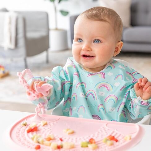 مريلة أطفال بأكمام من بامكينز، مريلة للأطفال الصغار، سموك، قماش مقاوم للماء، تناسب الأعمار من 6 إلى 24 شهرًا in Kuwait