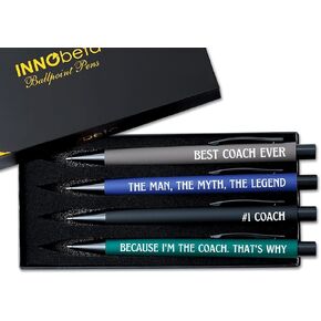 InnoBeta Coach Gifts Ballpoint Pen Set of 4, Funny Coach Gifts Idea for Appreciation, Christmas, Birthday - Best Ever