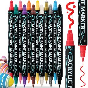 Acrylic Markers, 12pcs for Drawing, Painting, Stenciling, Sketching, Sculpture,Waterproof