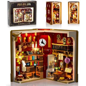 مجموعة بناء زاوية الكتاب السحري مع ضوء LED، لعبة بناء منزل مصغرة بحجم 3.6 مم لديكور المنزل ورف الكتب، 1055 قطعة من نموذج كتلة بناء الكتب الصغيرة للبالغين والمراهقين والأولاد والبنات من عمر 8 سنوات فما فوق in Kuwait