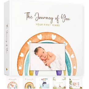 Baby Memory Book for Girl or Boy - First 5 Year Unisex Woodland Animal Keepsake to Log New Born 1st Milestone - Gender Neutral Photo Album - Parent Scrapbook Journal - Pregnancy Gift for Expecting Mom in Kuwait