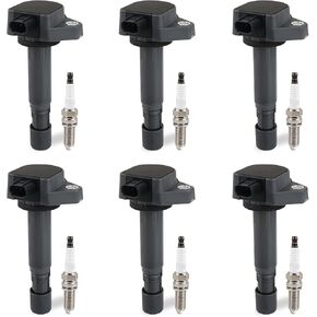 JDMON Ignition Coils Pack and Spark Plug Compatible with Acura MDX RDX ZDX Honda Pilot Ridgeline 3.5L 3.7L 2009 2010 2011 2012 2013 2014 2015 Replacement for UF-624 30520-RN0-A01