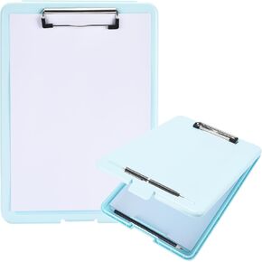 Flybold Blue Clipboard with Storage - Smooth, Sturdy and Durable Clipboard - Versatile Storage Clipboard Heavy Duty - Unique Design, Safe and Easy to Use - Spacious Compartment, 13.3x9.4 in