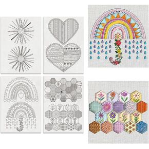 BENECREAT 4Sheets 81Pcs Cocktails Water Soluble Embroidery,11.7x8.3inch Wine Bottles and Lemon Stick and Stitch Embroidery Paper Stabilizer Hand Sewing for Shirts, Coats, Bags