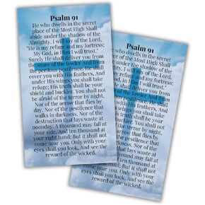 Psalms 91 Bible Verse Wallet Card | 30pk 2x3.5" Prayer Card Umbrella of Protection Shelter Whoever Dwells Rest in Shadow Poster Wall Art Bracelet Driving Keychain First Time Drivers Angel
