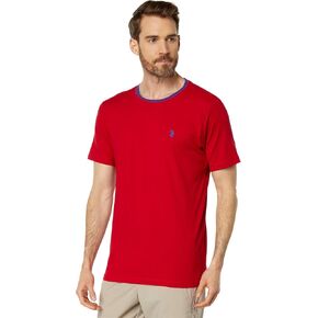 U.S. Polo Assn. Men's Short Sleeve Crew Neck Yarn-dye Collar Tipped Jersey Tee