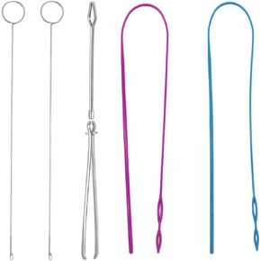 FUPUAII 6 Pcs Loop Turner Sewing Tool, Drawstring Threader Tool, Suitable for All Kinds of Clothing, Pants, Stainless Steel Bodkin Sewing Tool, Easy Rope Threading