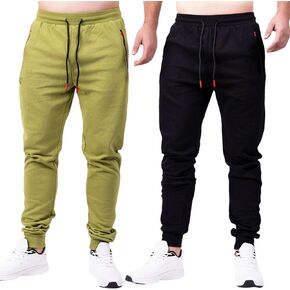 Men's Active Premium Quality Workout Joggers, Sweatpants with Zipper Pocket, Adjustable Drawstring, S-XXL