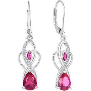 Infinity Dangle Earrings 925 Sterling Silver Celtic Earrings for Women Dangle Drop Birthstone Earrings Hypoallergenic Leverback Earrings Jewelry for Women