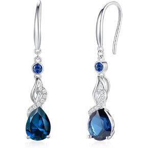 FANCIME Teardrop Dangle Drop Earrings 925 Sterling Silver Pear Gemstone Birthstone Earring Fine Jewelry Birthday Gifts for Women in Saudi Arabia