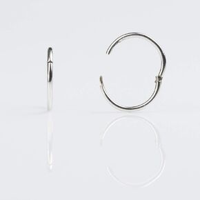 STUDEX Sensitive Silver 1/2" Smooth Hinged Hoop | Hypoallergenic and Nickel Free for Sensitive Ears | Hoop Earrings for Adults-PR-852W-s