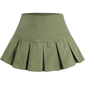 Verdusa Women's Y2K Low Waist Pleated Short A Line Skater Skirt