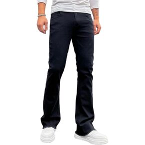 Men's Straight Leg Boot Cut Jeans Stretch Slim Fit Flared Jeans Light Wash Vintage Skinny Denim Pants