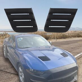 Hood Vent Cover Compatible with Ford Mustang ROUSH Model 2018 Accessories Machine Cover, with Air Vent Three-dimensional Decorative Panel Hood Engine Exhaust Vent Hood, 2 Pcs Hood Vent Black