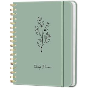 Undated Daily Planner With Hourly Schedule, To Do List Spiral Notebook, Easily Organize Your Work Tasks And Appointments, Perfect School Or Office Supplies For Organizing & Planning, 7.5"x10", Pink