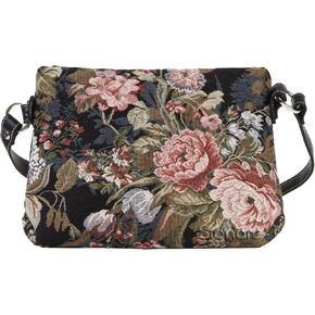 Signare Tapestry Crossbody Bag Shoulder Purse for Women In Peony Flower (XB02-PEO) in Saudi Arabia