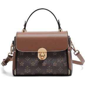 LAORENTOU Vegan Leather Top-handle Crossbody Bag for Women Satchel Trendy Handbags Printed Purse
