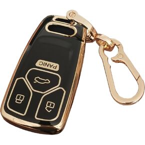 for Audi Key Fob Cover Keyless Remote Smart Key Fob Shell with Keychain Fit for Audi A4 Q7 Q5 TT A3 A6 SQ5 R8 S5 Smart Key (White)