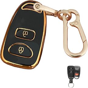 for Hyundai Key Fob Cover Smart Key with Keychain Fits for Hyundai Elantra Sonata Kia Forte Optima Spectra Key Case (4-Button-White)