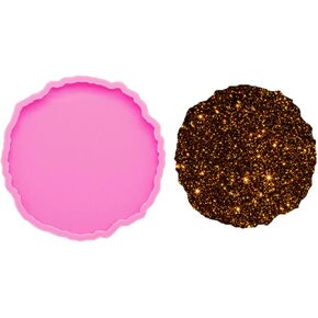 Irregular Round Coaster Mould Super Glossy Silicone Coaster Mold DIY Geode Agate Coaster Molds Resin Coaster Molds DIY Cup Mats Mold Home Decoration