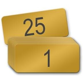 2 inch x 1 inch Numbered Brass Locker Tags (Numbered 1-25)