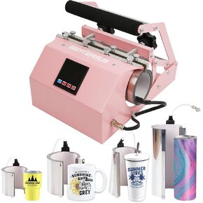BetterSub 4in1 Set 3oz Shot Glass Tumbler Mug Heat Press Machine 30oz 20oz Sublimation Straight Skinny Tumbler Mug,11oz 15oz 16oz 17oz Sublimation Mug Heat Transfer Teal