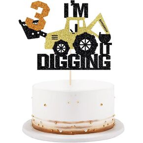 Construction 3rd Birthday Cake Topper-Engineering Themed Boys Birthday Party Decor，3rd Birthday Birthday Party/Baby Shower Party Decoration Supplies