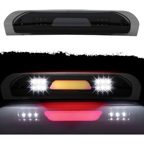 ضوء الفرامل الثالث مناسب لسيارة دودج 2002-2009 مصباح توقف عالي LED لسقف الكابينة الخلفية في مركز جبل الفرامل وإيقاف الذيل ضوء البضائع (مبيت أسود + عدسة دخان)