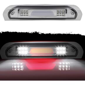 3rd Brake Light Fit For Dodge 2002-2009 High Mount Stop Light LED Rear Cab Roof Center Mount Brake Stop Tail Cargo Light (Black Housing+Smoke Lens)