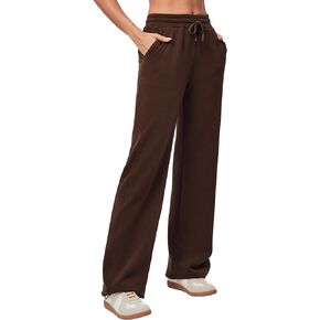Heathyoga Fleece Lined Wide Leg Sweatpants Women Baggy High Waisted Flare Sweat Pants for Women Joggers with Pockets