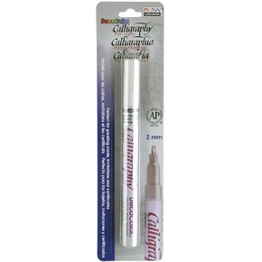 Uchida 125-C-0 Marvy Chisel Point Pen Tip Calligraphy Paint Marker, White
