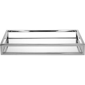 Godinger Decorative Tray, Perfume Tray, Vanity Tray, Rectangle Home Decor Tray - Aspen Collection, Silver, 14"x7"