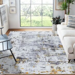3'x5'Area Rugs Washable Rug, Modern Abstract Rug for Living Room, Rugs for Bedroom, Stain Resistant Non-Slip Area Rug, Soft Machine Washable Dining Room Rugs(Black/Brown, 3'x5')