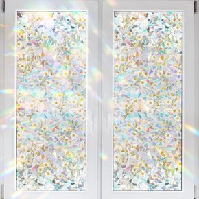 Static Cling Decorative Window Film Pink Butterfly Window Privacy Film PVC Stained Glass Window Sticker Heat Blocking Window Coverings for Bathroom Living Room Kitchen,43x100cm