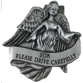 Son Please Drive Carefully Guardian Angel Auto Visor Clip