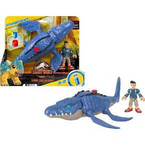 Fisher-Price Imaginext Jurassic World Dinosaur Toy Camp Cretaceous Mosasaurus & Kenji Figure Set for Pretend Play Kids Ages 3+ Years