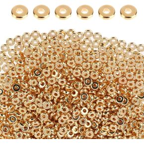 1000 Pcs Gold Round Spacer Beads, 6mm for Bracelets, Necklaces & Earrings - DIY Craft Supplies