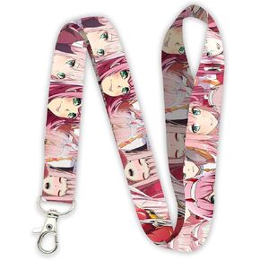 Zero Two Kawaii Lanyard Keychain, Pink
