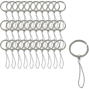 KUMGROT 30 Pcs Key Chain Rings Detachable Strap String Lanyard Ring Finger Strap for USB Flash Drive Phone Key ID Card Badge