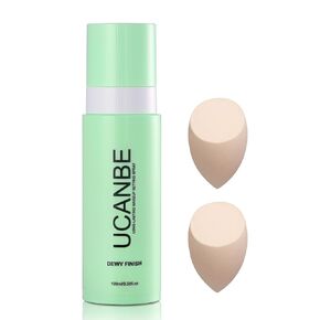 UCANBE Long Lasting Makeup Setting Spray Kit- 6.76 Fl oz Hydrating Matte Finish Mist Lightweight Face Make up Fixer +Travel Size Spray Bottle+Sponge Puff Set