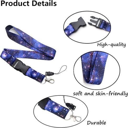 4PCS Starry Sky Neck Lanyards Colorful Detachable Galaxy Lanyard Badge Neck Straps (color A) in Saudi Arabia