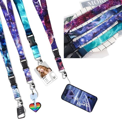 4PCS Starry Sky Neck Lanyards Colorful Detachable Galaxy Lanyard Badge Neck Straps (color A) in Saudi Arabia