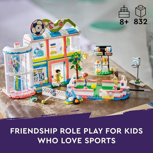 LEGO Friends Sports Center 41744 Building Toy Set, Fun for Boys and Girls Ages 8 and up, Includes Football, Basketball and Tennis Games, A Fun Gift for Kids Who Love Sports and Pretend Play in Saudi Arabia