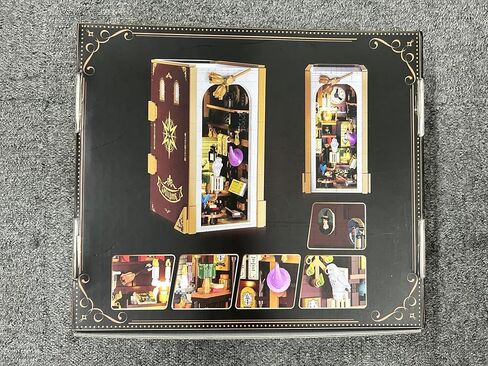 مجموعة بناء زاوية الكتاب السحري مع ضوء LED، لعبة بناء منزل مصغرة بحجم 3.6 مم لديكور المنزل ورف الكتب، 1055 قطعة من نموذج كتلة بناء الكتب الصغيرة للبالغين والمراهقين والأولاد والبنات من عمر 8 سنوات فما فوق in Kuwait